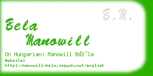 bela manowill business card